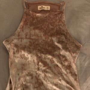 Gold velvet crop top